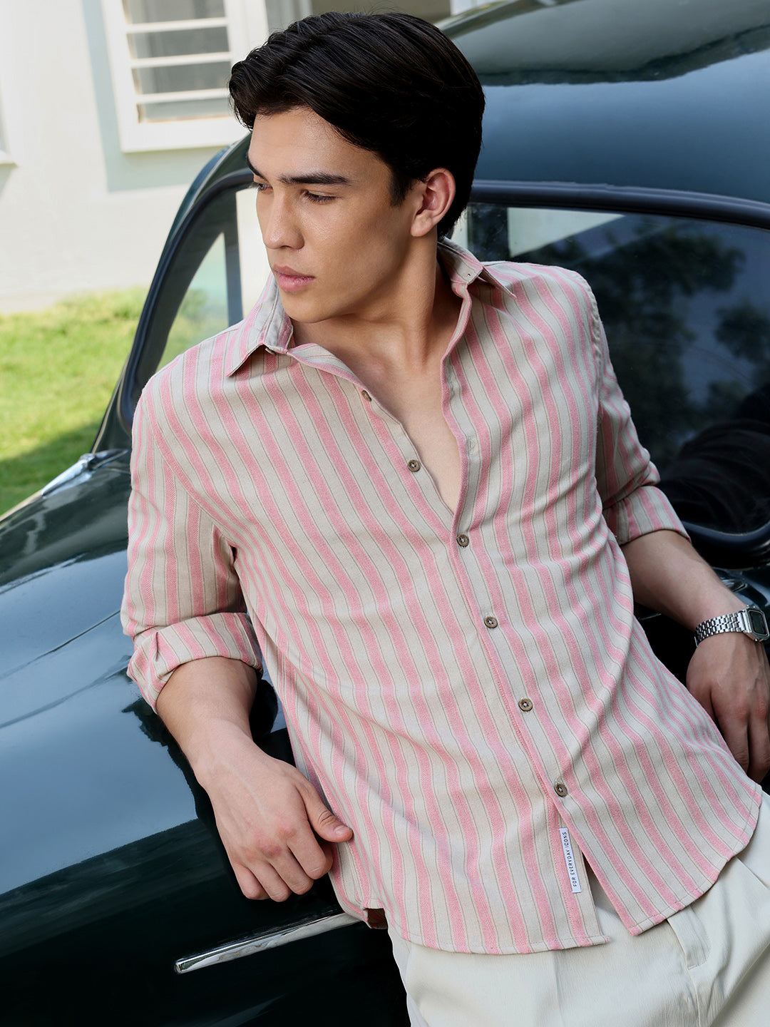 Men's Shirt Polyester Blended Plain Solid