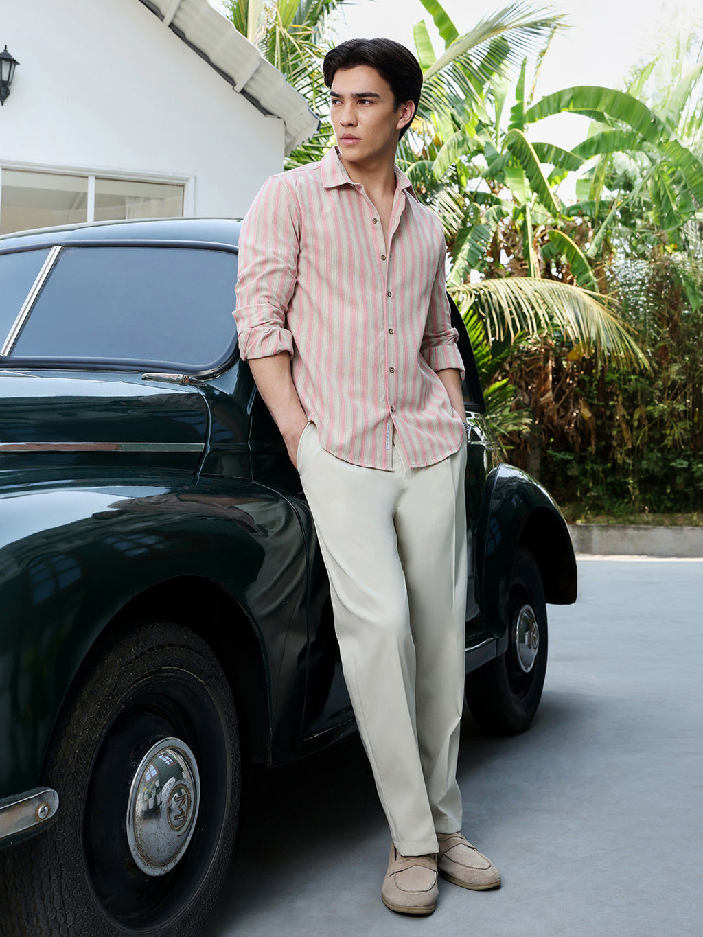 Men's Shirt Polyester Blended Plain Solid